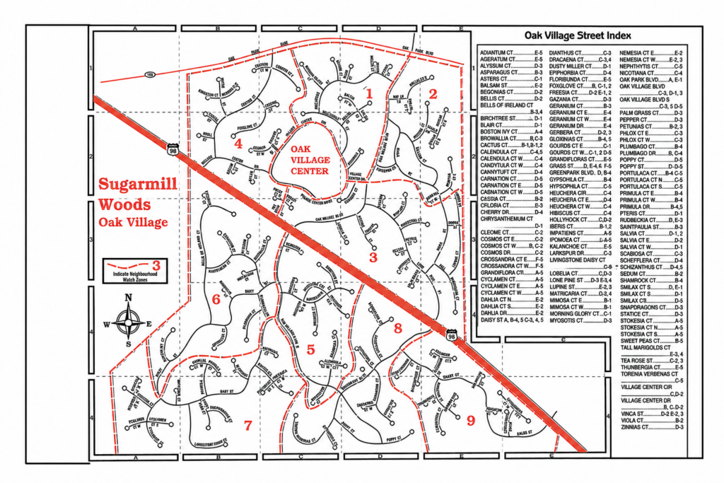 Sugarmill Woods Oak Village Map